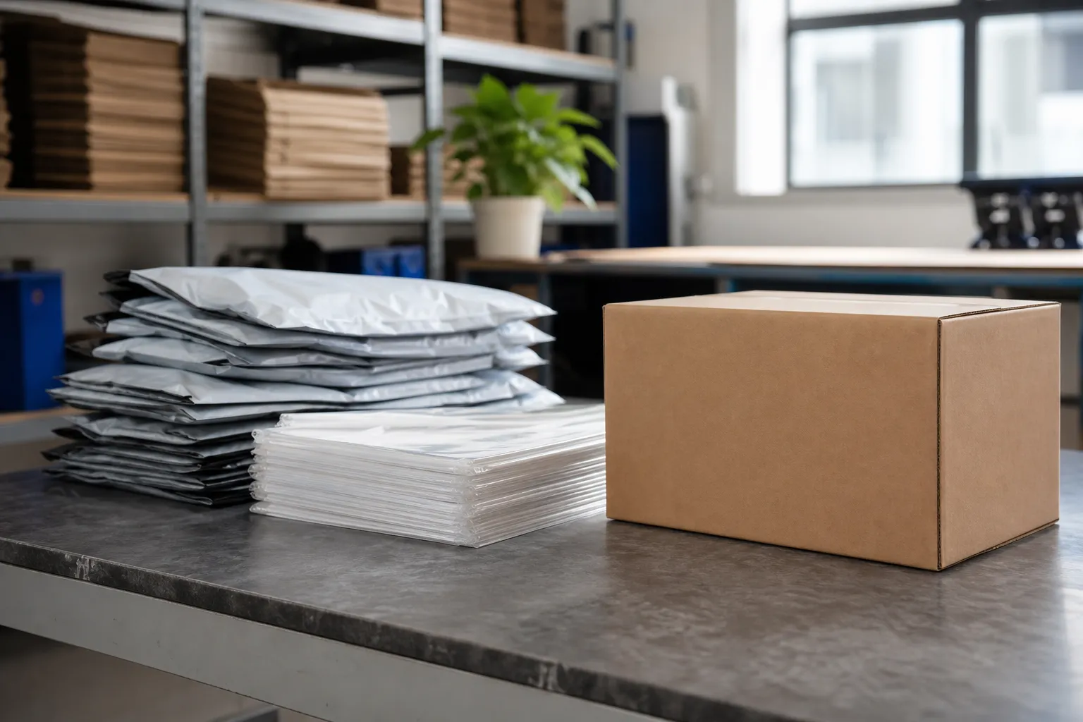 Gripseal and mailing bags packed for despatch